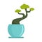House tree pot icon, flat style