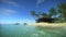 House in a tropical island,3D animation of  the tropical island coast in a calming day, Holidays in the tropical paradise in the o