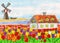 House with tulips (House in Holland), painting