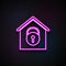 house under lock and key icon. Element of Minimalistic icons for mobile concept and web apps. Neon house under lock and key icon