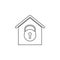 house under lock and key icon. Element for mobile concept and web apps. Thin line icon for website design and development, app de