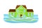 House Undergoing Natural Disaster Like Overflow Water Vector Illustration