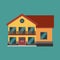 House vector building real estate icon isolated. Home family exterior flat illustration cottage structure