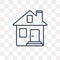 House vector icon isolated on transparent background, linear House transparency concept can be used web and mobile