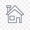 House vector icon isolated on transparent background, linear House transparency concept can be used web and mobile