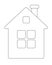 House - vector linear picture for coloring. Small house with windows and smoke - coloring - element for a pictogram or logo. Outli
