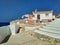 House and wall on coastline of Peniche, Portugal