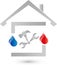House, water and flame, plumber logo, tools logo, plumber icon, logo