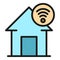 House wifi icon color outline vector