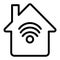 House with wifi line icon. Network and home illustration isolated on white. Internet outline style design, designed for