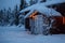 House in winter forest, North Finland