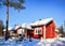 House in winter reindeer farm in Lappish Rovaniemi