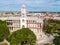 The House of Wonders. Stone Town, old colonial center of Zanzibar City, Unguja island, Tanzania. Aerial photo.