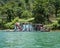 Houseboat is anchored in Kenyir Lake. Malaysia tourist attraction both for local and