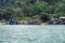 Houseboat is anchored in Kenyir Lake. Malaysia tourist attraction both for local and
