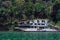 Houseboat is anchored in Kenyir Lake. Malaysia tourist attraction both for local and