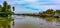 Houseboats anchored on Beautiful backwaters of Alleppey, Kerala, India