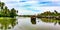 Houseboats anchored on Beautiful backwaters of Alleppey, Kerala, India