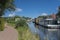 Houseboats on the canal Braakslot in Zaandam district Kalf. Province of North Holland in the Netherlands