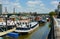 Houseboats in the City. River Thames. London.