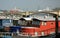 Houseboats near Battersea Bridge, London, UK