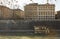 Houseboats on Tiber River in Rome