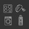 Household appliance chalk icons set