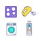 Household appliance color icons set