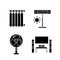 Household appliance glyph icons set