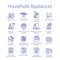 Household appliances icon set. Home laundry, dryer