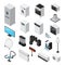 Household Appliances Isometric Icons Set