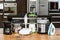 Household appliances in a kitchen