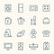 Household appliances line icons