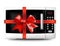 Household appliances - White Microwave gift tied red bow