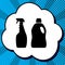 Household chemical bottles sign. Vector. Black icon in bubble on