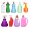 Household chemical goods - modern vector realistic isolated set of objects