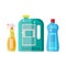 Household chemistry cleaning. plastic bottles