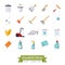Household chores flat design isolated icon set
