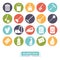 Household Chores Round Color Icon Set