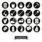 Household Chores Round Icon Set