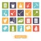 Household Chores Square color Icon Set