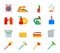 Household Cleaning Symbols Accessories Icons Set