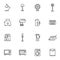 Household devices line icons set