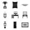 Household duties icons set, simple style