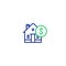 Household expenses, mortgage payment, house line icon, invest money, real estate property