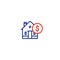 Household expenses, mortgage payment, house line icon, invest money, real estate property