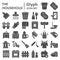 Household glyph icon set, appliances symbols collection, vector sketches, logo illustrations, home equipment signs solid