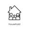 Household icon. Trendy modern flat linear vector Household icon