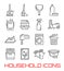 Household icons vector thin line art