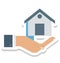 Household, Lawn, House In Hands Isolated Vector Icons can be modify with any Style